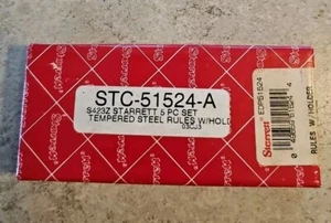 Starrett S423Z Small Steel Rules w/Holder, Case & Orig Box 1/4" to 1" Length USA - Picture 1 of 6