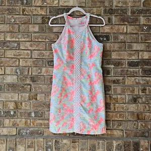 Vestido Lilly Pulitzer Talla 8 Perla Pop Up Langosta Rollo Encaje Detalle Cambio NUEVO - Imagen 1 de 4