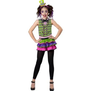 Girls Alice in Wonderland MAD HATTER Halloween Costume Size Med 8/10 Skirt NWT - Picture 1 of 1