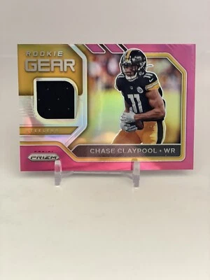 2020 Prizm Chase Claypool Silver Prizm Rookie Gear Jersey RC #25 Steelers - Image 1 of 4