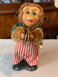 VERY RARE Vintage Key Wind Up Monkey with Cymbals Works (Kind of...) Watch Video - Picture 1 of 10