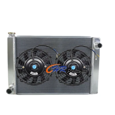 29"x19" Universal Aluminum Racing Race Radiator+Fans for Ford Engine MT - Image 1 of 4
