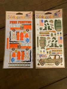 Lotto adesivi Stickopotamus pompiere e soldato dell'esercito - Foto 1 di 4