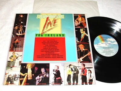 "Live For Ireland" 1987 Rock LP, Nice NM-!, Various Artists, U2, Elvis Costello+ - Image 1 of 2