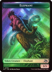 Elephant // Zombie (0003) Double-Sided Token 6 // 3 Foil NM MTG Aetherdrift - Picture 1 of 2