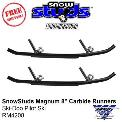 SnowStuds Magnum 8" Carbide Runners Ski-Doo Pilot Ski - RM4208 - Image 1 of 4