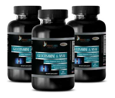 Polvo articular Msm - Glucosamina y MSM 3200mg - Mayor fuerza articular - 3 botellas Foto 1 de 4