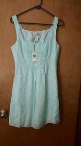 $128 MSSP MAX STUDIO Blue Print Silk Dress sz M NWT - Picture 1 of 5