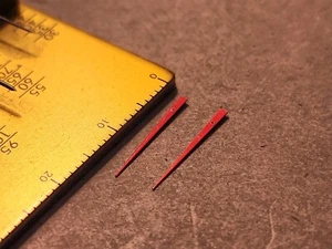 2 Factory NOS Bulova Accutron 214 rot orange lackiert Sekundenzeiger - Bild 1 von 8