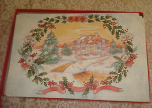 Vtg 1990 Box 20 Christmas Cards Watercolor - Designed for Mary Kay Ash Lg 8.5x6"