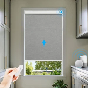 Motorized Blinds with Remote,Cordless Automatic Roller Shades for Windows,Blacko - Picture 1 of 7