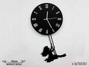 Mädchen Schaukel - Pendel Wanduhr - Bild 1 von 6