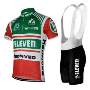 Retro 1986 7 ELEVEN Cycling Jersey Bib Short Set Cycling Jersey Cycling Shorts - Picture 1 of 11