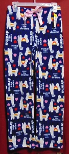 Ladies Size S LLAMA Save the DRAMA Sleepwear Lounge Pants Plush MicroFleece NEW - Picture 1 of 6
