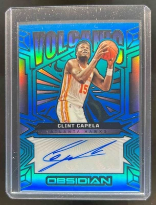 2024-25 Obsidian Clint Capela Volcanic Electric Etch Blue Flood Auto #5/30 - Image 1 of 2