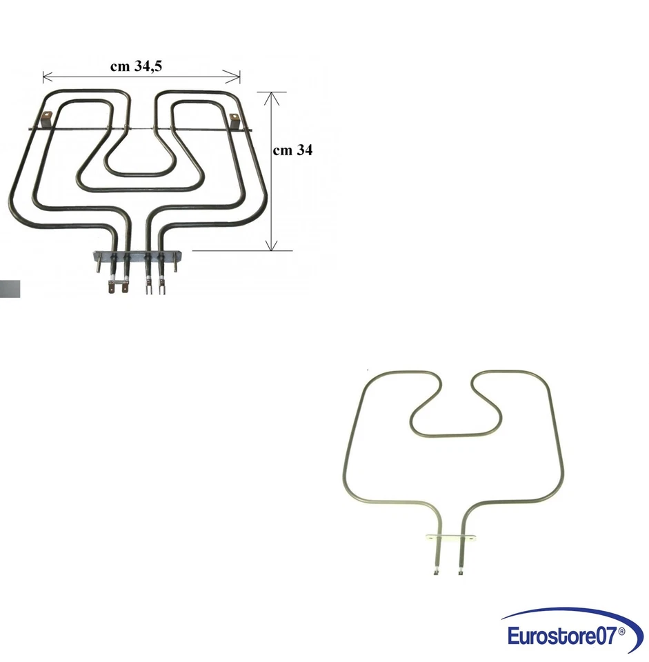 COPPIA RESISTENZA FORNO REX ELECTROLUX F10, F50.FM.,FR FS.3570411037 RS 39 + 41