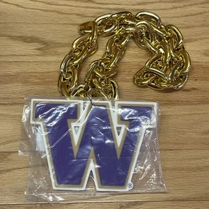 Washington Huskies Big Fan Chain Gold Necklace NCAA - Picture 1 of 5