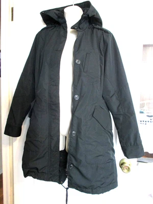 L.  Spiewak & Sons Hooded Black Parker Fishtail Coat/Jacket Mid Lenght Sz. S. - Image 1 of 4