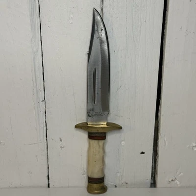 "Cuchillo Bowie vintage Timber Rattler TR95 - protector de latón - 12"" de caza" Foto 1 de 4