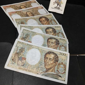 Set 6 banconote originali 200 e 100 Franchi Francesi Francia rare collezione - Imagen 1 de 7