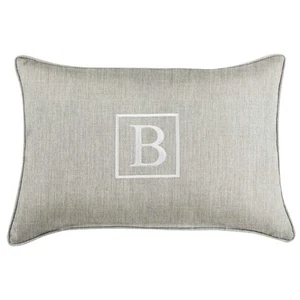 Sorra Home 13 in x 20 B Embroidered Pillow, 3 x 20 x 13 inches, Canvas Granite - Picture 1 of 5