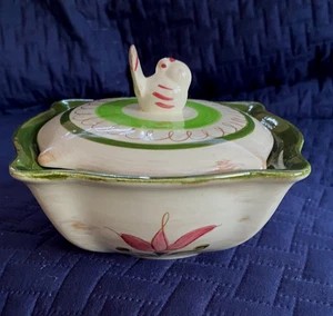 Vintage Stangl Pottery Art Candy Dish Box Container Lid Bird Terra Rose 3676 MCM - Picture 1 of 14