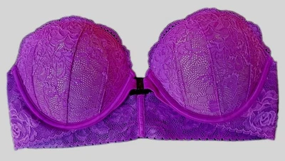 Victoria’s Secret Acolchado Sin Tirantes 36C Púrpura Push Up Cierre Frontal Magnético Foto 1 de 4