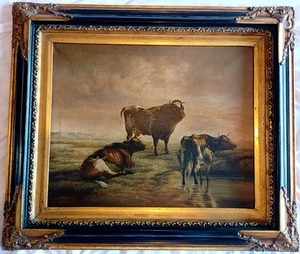 Anhänger von HEINRICH HARDER / THOMAS SYDNEY COOPER Ölgemälde "Cattle Resting" - Bild 1 von 9