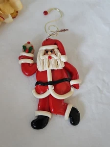 Handgefertigter Ton Weihnachtsmann 4" Weihnachtsschmuck Weihnachtsbaumschmuck - Bild 1 von 5