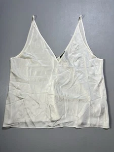 J Crew Carrie V Neck Camisole in Silk Womens Extra Large Ivory Tank Top 90s - Picture 1 of 8