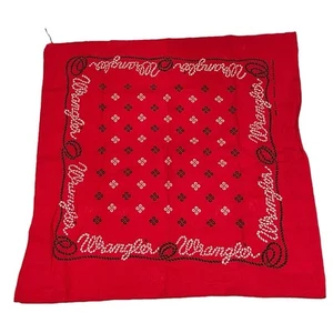 Wrangler Vintage Made in USA Red Bandana Handkerchief Western Cowboy 19x19 90's - Picture 1 of 4