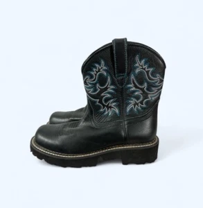 Ariat Fatbaby Women's Black Leather Western Boots US 7.5B - Picture 1 of 8