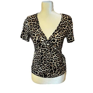 Ragdoll Leopard Print Wrap Shirt NWOT - Picture 1 of 8