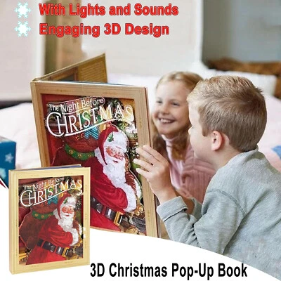 The Night Before Christmas Pop-Up Book with Light & Sound, Santa Toy Xmas Gifts - image 1 of 4
