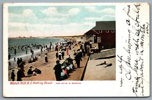 Postcard Watch Hill Rhode Island 1905 Bathing Beach Niantic RI CDS Duplex Cancel - Bild 1 von 2