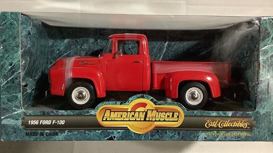 Ertl 1/18 1956 Ford F100 Pickup Truck Vermillion Red 7771 American Muscle 56 Rc2