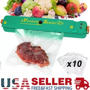 10pc Vacuum Sealer Machine Food Preservation Storage Saver Automatic W/ Seal Bag - Picture 1 of 9