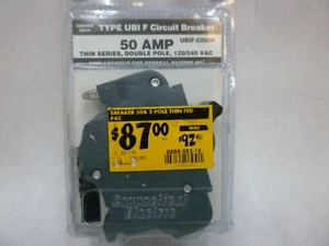NEW CONNECTICUT ELECTRIC UBIF-0250N 50 AMP DOUBLE POLE THIN CIRCUIT BREAKER - Picture 1 of 2