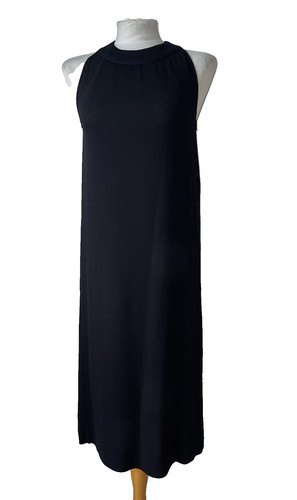 HERMÈS HERMES ABITO NERO IN JERSEY COLLO ALTO FODERATO BODY LARGO TAGLIA 40