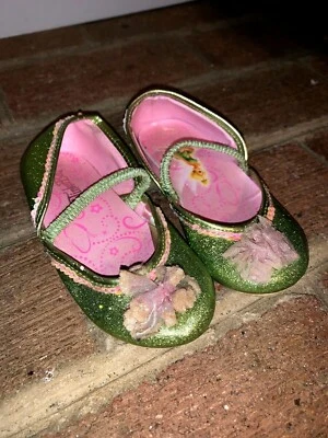 Disney Tinker Bell Ballet Pisos Hadas Brillo Zapatillas Zapatos Talla 9 10 ❤️tb9j10 Foto 1 de 4