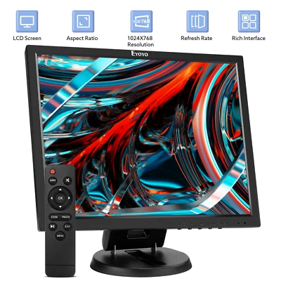 EYOYO Monitor LCD Eyo 14 pulgadas 1024x768 HDMI VGA BNC AV USB 300 cd/m² pantalla para juegos
