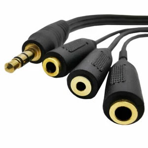 3.5mm 3 Pole Male to 3.5mm Female 3 Pole+2.5mm 3Pole+3.5mm 4Pole Female Splitter - Picture 1 of 7