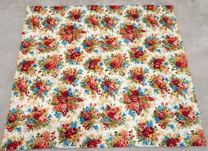 5Th Avenue Designs Fabric Fast Colors 48" x 52"  Floral Red Blue Mustard - Picture 1 of 2