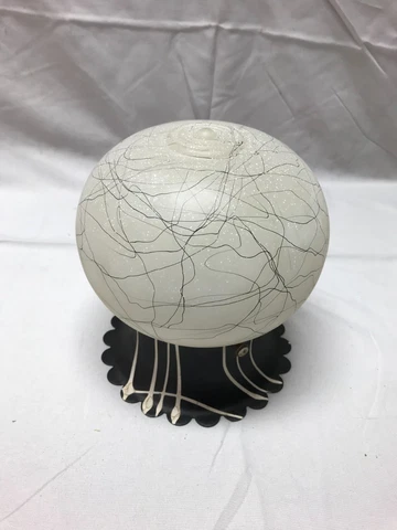 VTG 70's 6" Frosted Splatter Painted Glass Ceiling Light Fixture Old 745-23B Cover