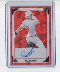 WILL GASPARINO 2024 LEAF METAL CRYSTAL RED PARALLEL ROOKIE AUTOGRAPH-SHIPS FREE - Picture 1 of 24