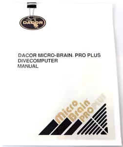 Dacor Micro Brain Pro Plus Scuba Dive Computer Instruction Manual Printed - Picture 1 of 3
