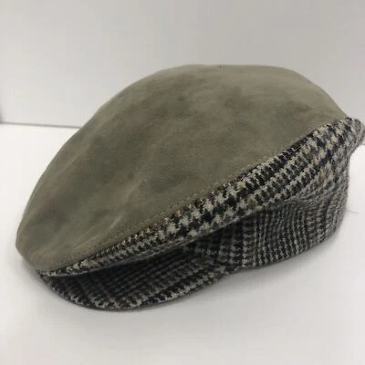 Gorra de newsboy vintage United Hatters Cabbie cuero verde EE. UU. M mediana. Foto 1 de 4