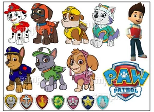 PAW PATROL Edible cake decoration sheet Image topper Custom Marshall Chase Skye - Picture 1 of 1