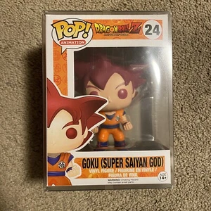 Funko Pop! Dragon Ball Z Super Saiyajin Gott Goku rot #24 Funimation 100 % AUTHENTISCH - Bild 1 von 11