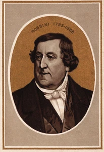 Tarjeta victoriana Rossini 1792-1868 compositor italiano L1 - Imagen 1 de 2